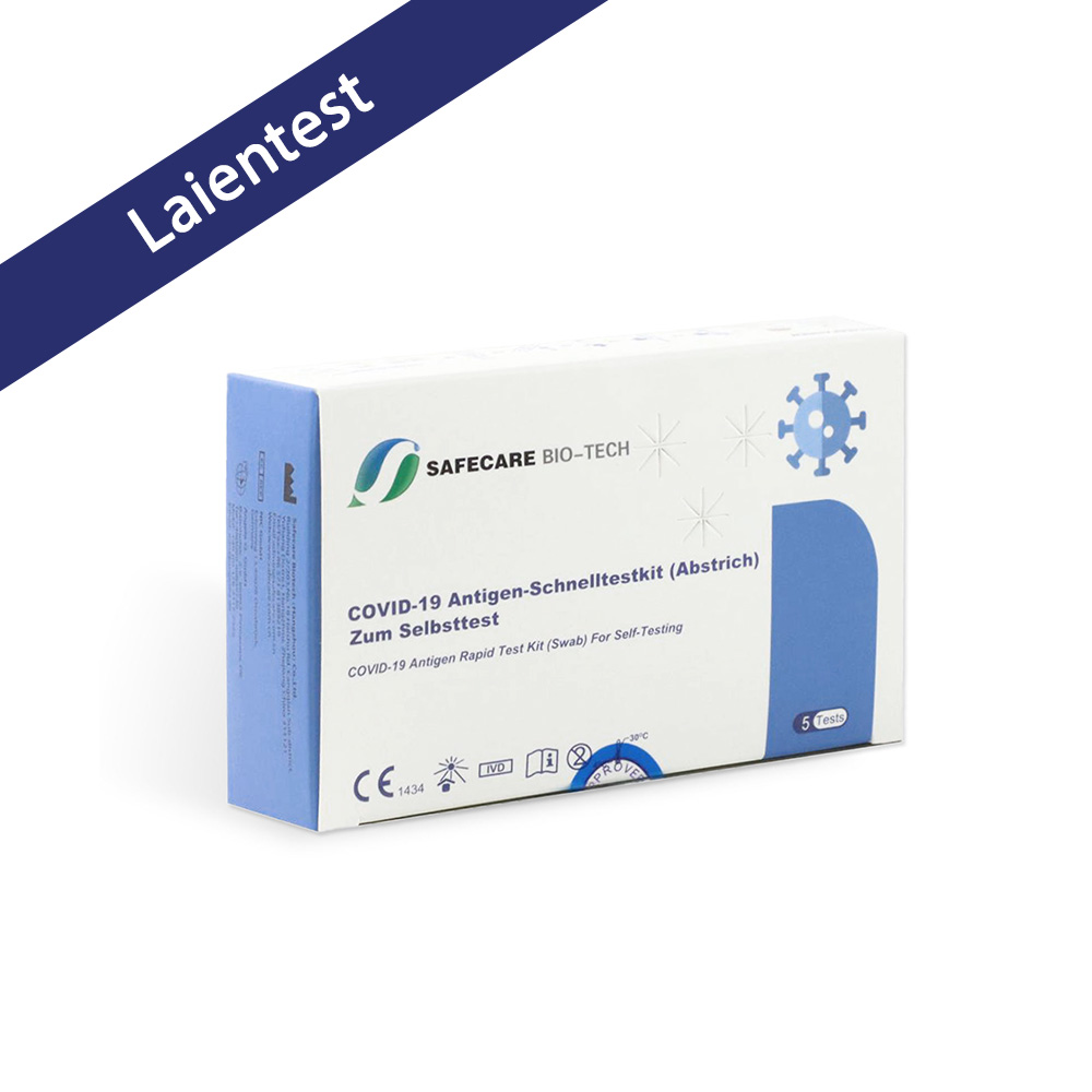 Safecare Bio-Tech SARS-CoV-2 Antigen Selbsttest für zuhause (LAIENTEST) 5er Box