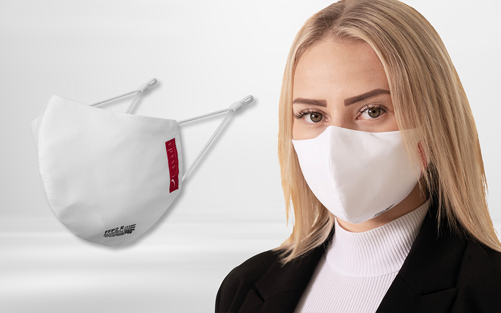 Zertifizierte FFP2 R Nano-Maske-PRO mit verstellbaren Ohrclips