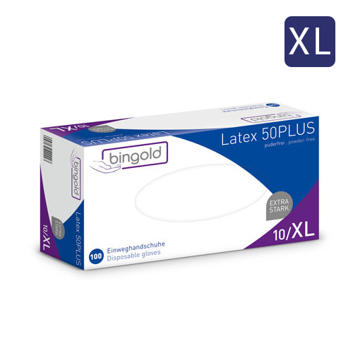 BINGOLD Latex 50PLUS Einmalhandschuhe