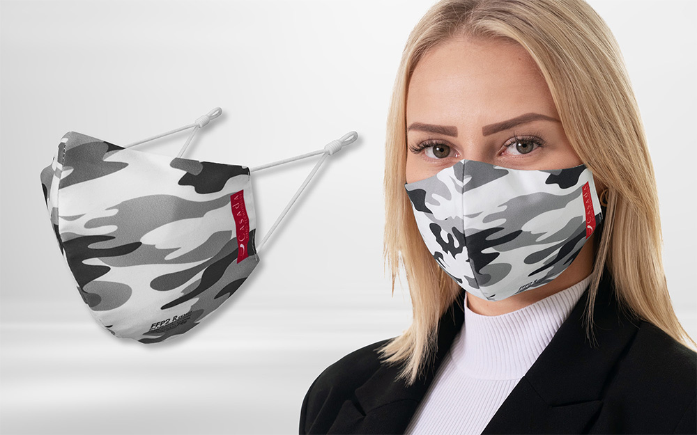 Zertifizierte FFP2 R Nano-Maske-PRO mit verstellbaren Ohrclips