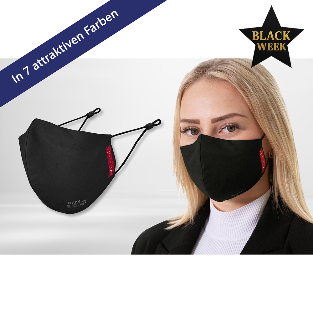 Zertifizierte FFP2 R Nano-Maske-PRO mit verstellbaren Ohrclips