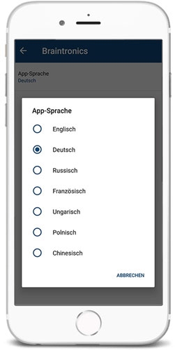 braintronics® App Sprache